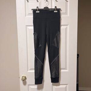 Athleta | Leggings with Faux Leather | S
